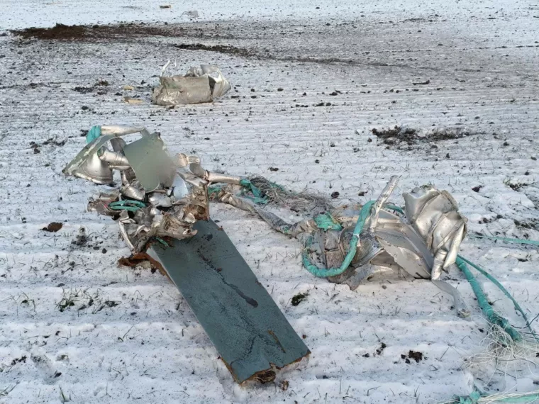 Обломки ракеты, сбитой на Киевщине<br />
Фото: Telegram/Андрей Небытов