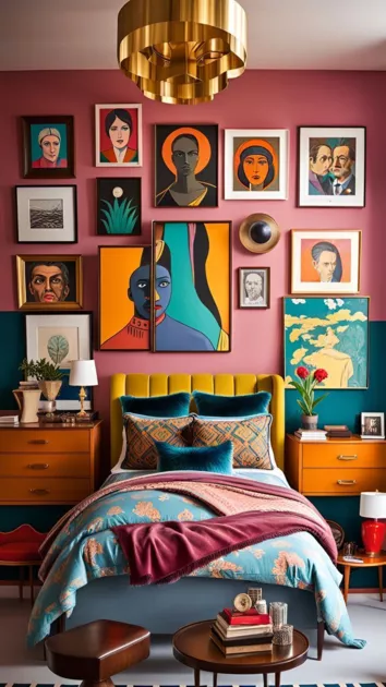 Картины могут стать отличным дополнением интерьера спальни