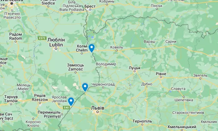 Локації, де польські перевізники планують розпочати протести 1 березня